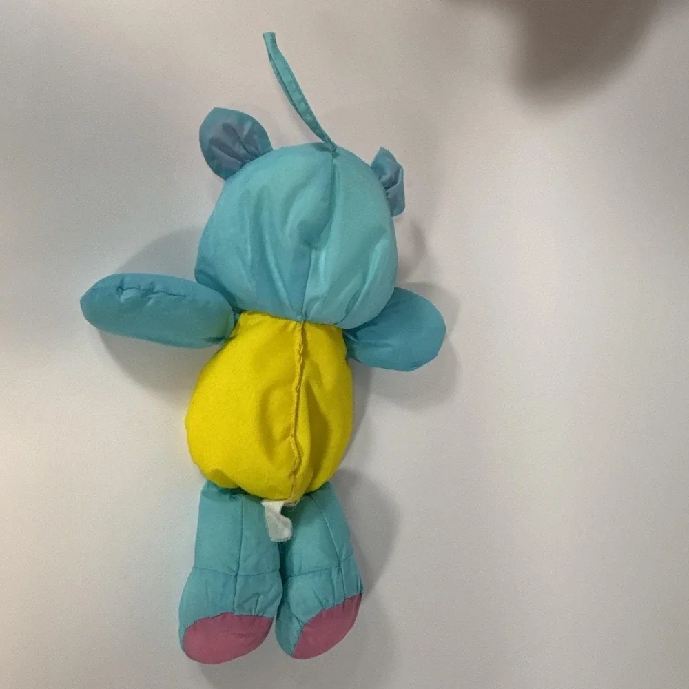 Playskool Water Pets Vintage Blue Cat Teddy Bear #412 Plush Toy Bath Animal 1988